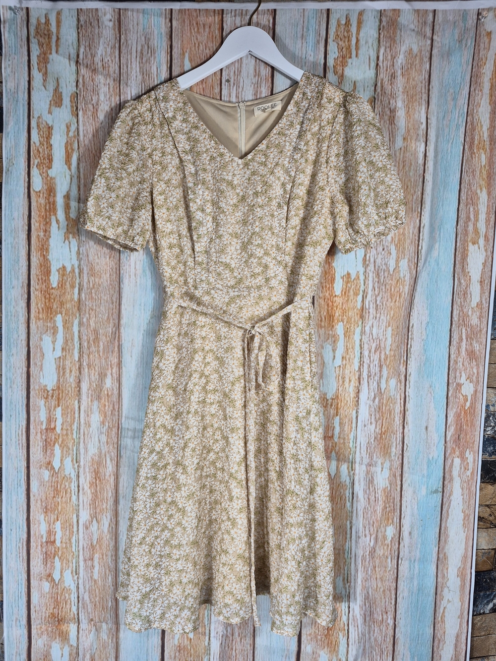 Roolee Breast Feeding Mom Maternity Yellow Floral V-Neck Midi Dress Size XXS